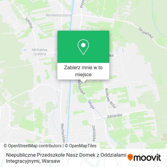 Mapa Niepubliczne Przedszkole Nasz Domek z Oddziałami Integracyjnymi