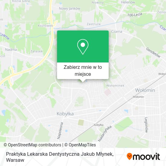 Mapa Praktyka Lekarska Dentystyczna Jakub Młynek