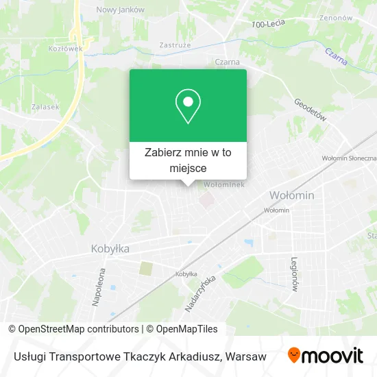 Mapa Usługi Transportowe Tkaczyk Arkadiusz