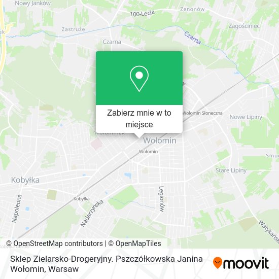 Mapa Sklep Zielarsko-Drogeryjny. Pszczółkowska Janina Wołomin