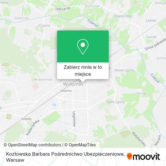 Mapa Kozłowska Barbara Pośrednictwo Ubezpieczeniowe