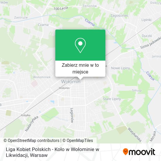 Mapa Liga Kobiet Polskich - Koło w Wołominie w Likwidacji