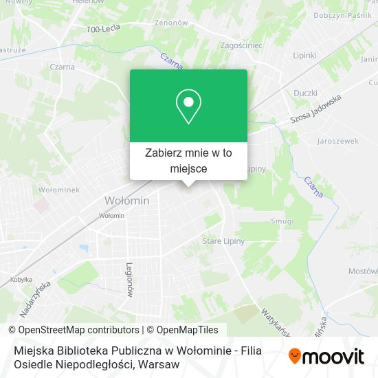 Mapa Miejska Biblioteka Publiczna w Wołominie - Filia Osiedle Niepodległości