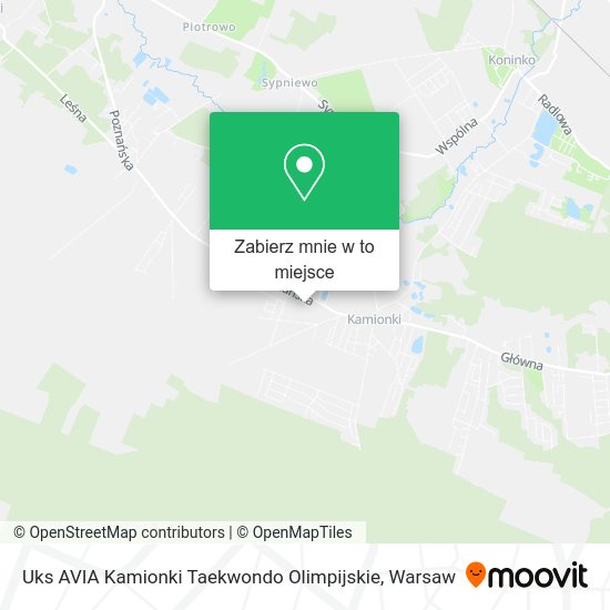 Mapa Uks AVIA Kamionki Taekwondo Olimpijskie