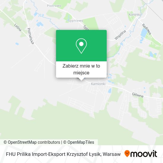 Mapa FHU Prilika Import-Eksport Krzysztof Łysik