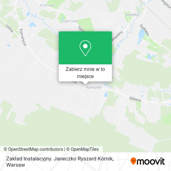 Mapa Zakład Instalacyjny. Janeczko Ryszard Kórnik