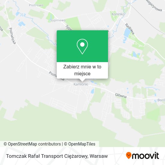 Mapa Tomczak Rafał Transport Ciężarowy