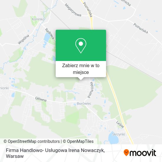 Mapa Firma Handlowo- Usługowa Irena Nowaczyk