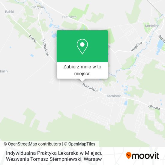 Mapa Indywidualna Praktyka Lekarska w Miejscu Wezwania Tomasz Stempniewski