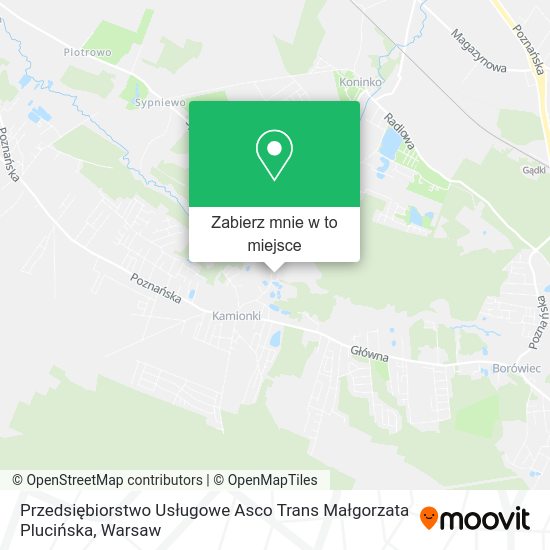 Mapa Przedsiębiorstwo Usługowe Asco Trans Małgorzata Plucińska