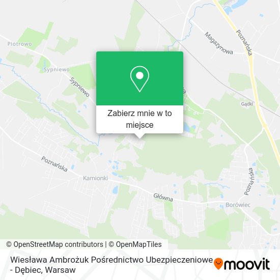 Mapa Wiesława Ambrożuk Pośrednictwo Ubezpieczeniowe - Dębiec