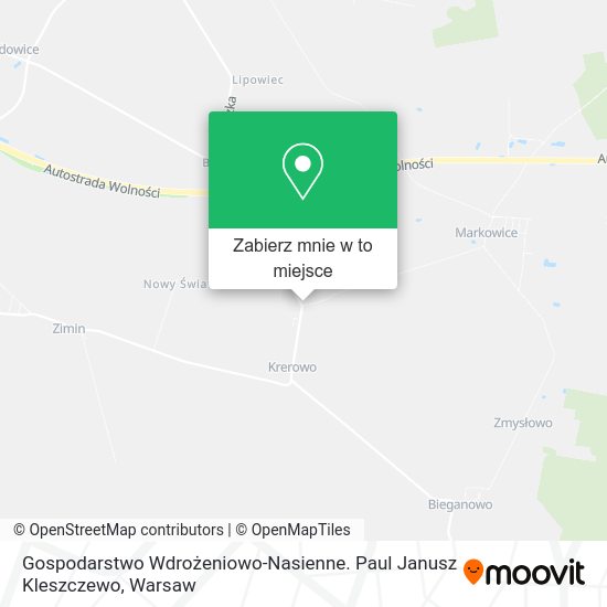 Mapa Gospodarstwo Wdrożeniowo-Nasienne. Paul Janusz Kleszczewo