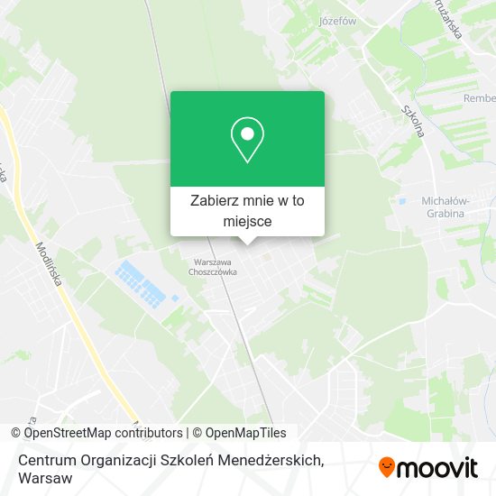 Mapa Centrum Organizacji Szkoleń Menedżerskich