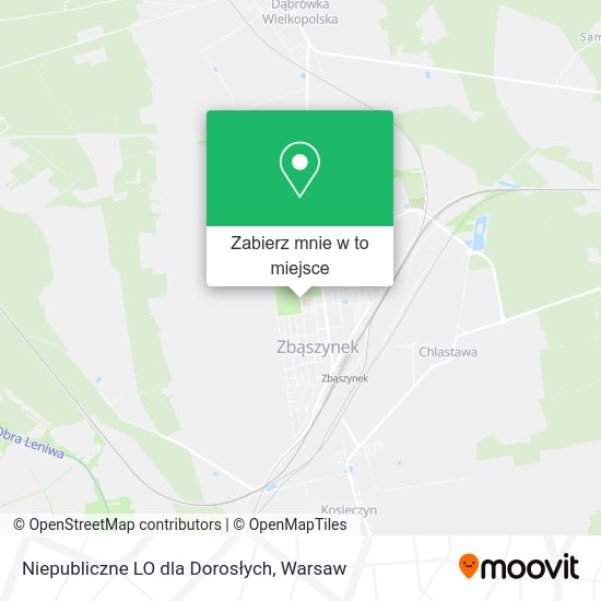 Mapa Niepubliczne LO dla Dorosłych