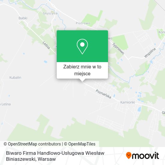 Mapa Biwaro Firma Handlowo-Usługowa Wiesław Biniaszewski