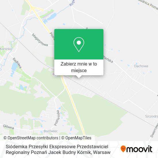 Mapa Siódemka Przesyłki Ekspresowe Przedstawiciel Regionalny Poznań Jacek Budny Kórnik