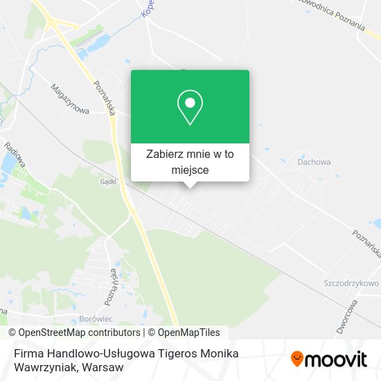 Mapa Firma Handlowo-Usługowa Tigeros Monika Wawrzyniak