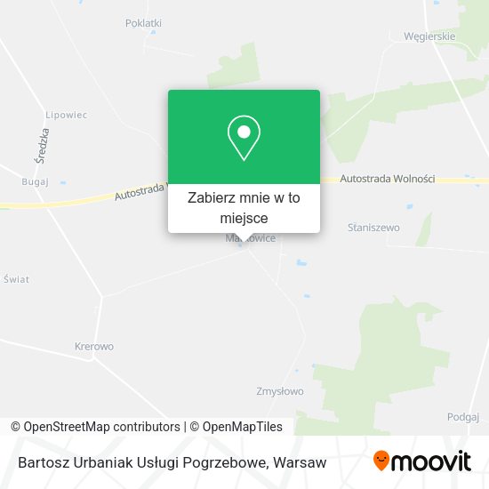 Mapa Bartosz Urbaniak Usługi Pogrzebowe