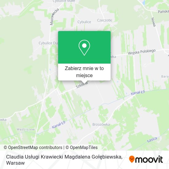 Mapa Claudia Usługi Krawiecki Magdalena Gołębiewska