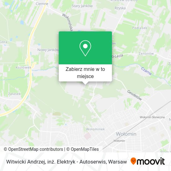 Mapa Witwicki Andrzej, inż. Elektryk - Autoserwis