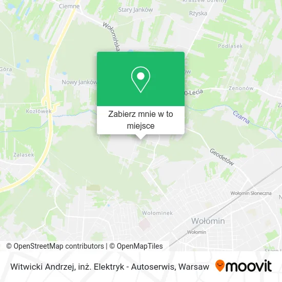 Mapa Witwicki Andrzej, inż. Elektryk - Autoserwis