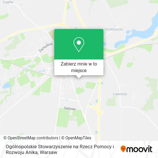 Mapa Ogólnopolskie Stowarzyszenie na Rzecz Pomocy i Rozwoju Anika