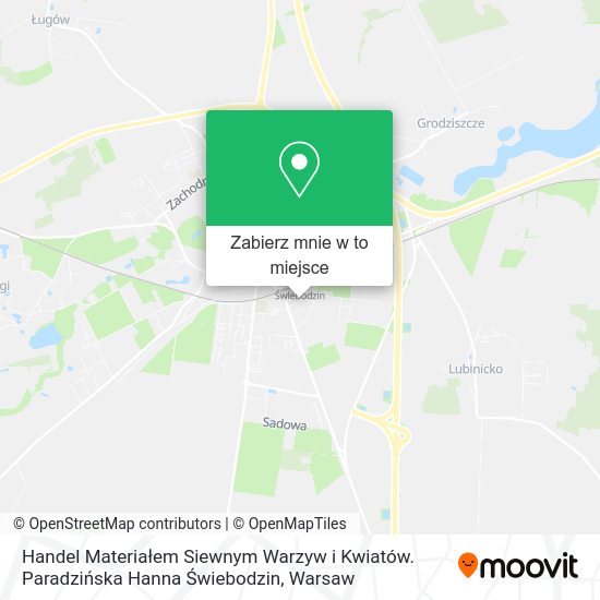 Mapa Handel Materiałem Siewnym Warzyw i Kwiatów. Paradzińska Hanna Świebodzin