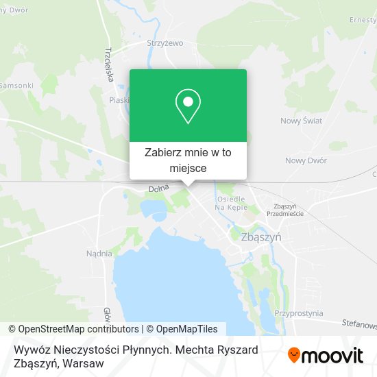 Mapa Wywóz Nieczystości Płynnych. Mechta Ryszard Zbąszyń