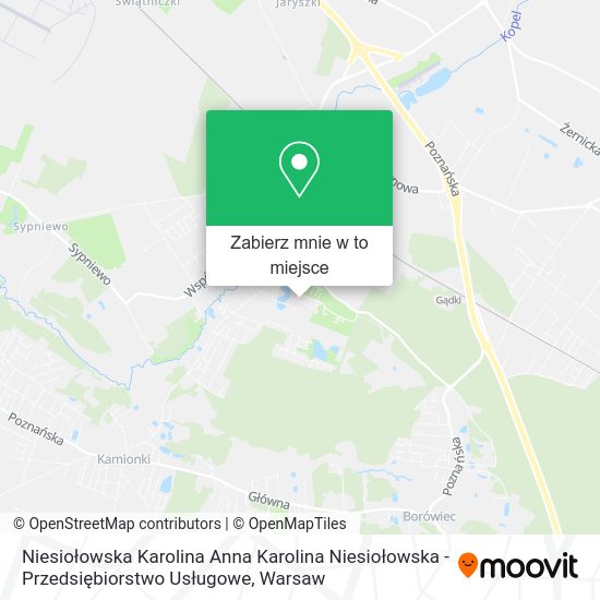 Mapa Niesiołowska Karolina Anna Karolina Niesiołowska - Przedsiębiorstwo Usługowe