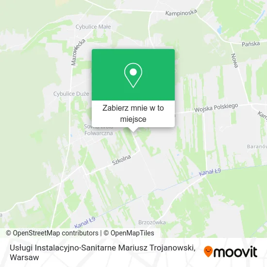 Mapa Usługi Instalacyjno-Sanitarne Mariusz Trojanowski