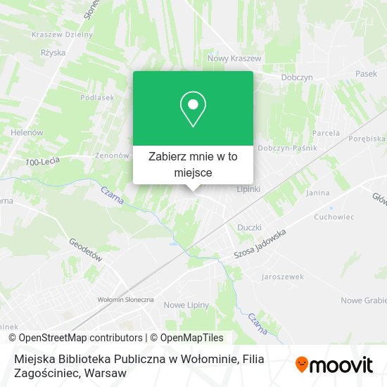 Mapa Miejska Biblioteka Publiczna w Wołominie, Filia Zagościniec