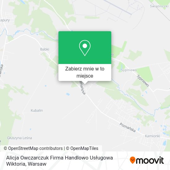 Mapa Alicja Owczarczuk Firma Handlowo Usługowa Wiktoria