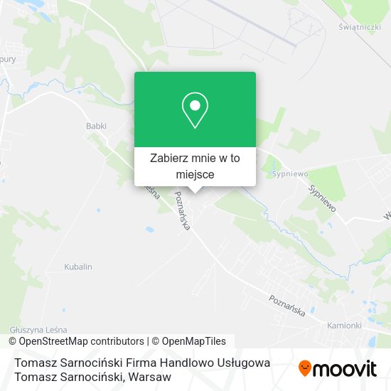 Mapa Tomasz Sarnociński Firma Handlowo Usługowa Tomasz Sarnociński