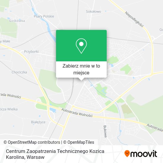 Mapa Centrum Zaopatrzenia Technicznego Kozica Karolina