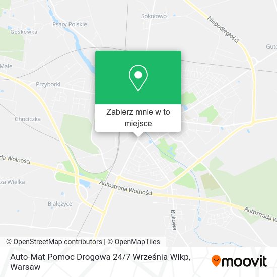 Mapa Auto-Mat Pomoc Drogowa 24 / 7 Września Wlkp