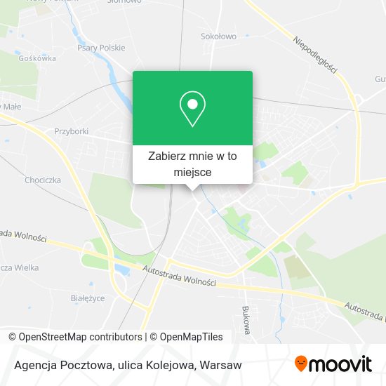 Mapa Agencja Pocztowa, ulica Kolejowa