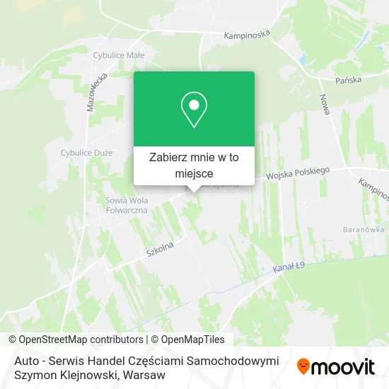 Mapa Auto - Serwis Handel Częściami Samochodowymi Szymon Klejnowski
