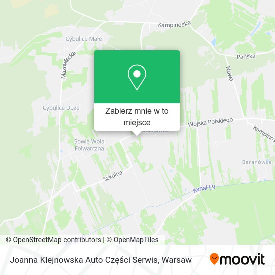 Mapa Joanna Klejnowska Auto Części Serwis