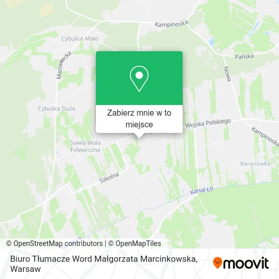 Mapa Biuro Tłumacze Word Małgorzata Marcinkowska