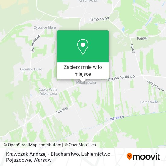 Mapa Krawczak Andrzej - Blacharstwo, Lakiernictwo Pojazdowe