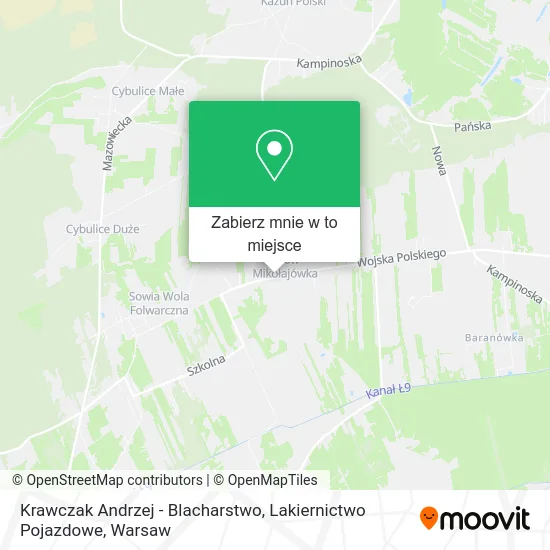 Mapa Krawczak Andrzej - Blacharstwo, Lakiernictwo Pojazdowe