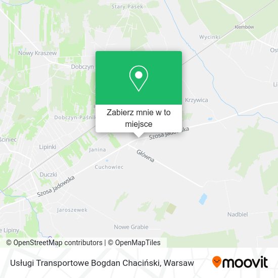 Mapa Usługi Transportowe Bogdan Chaciński