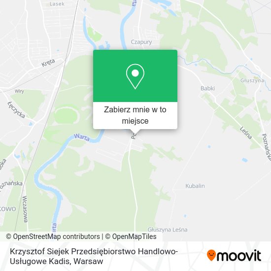 Mapa Krzysztof Siejek Przedsiębiorstwo Handlowo-Usługowe Kadis