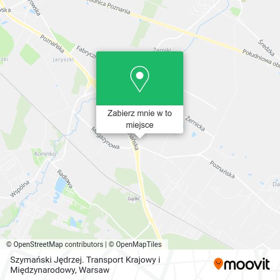 Mapa Szymański Jędrzej. Transport Krajowy i Międzynarodowy