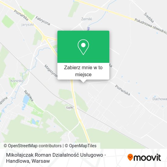 Mapa Mikołajczak Roman Działalność Usługowo - Handlowa