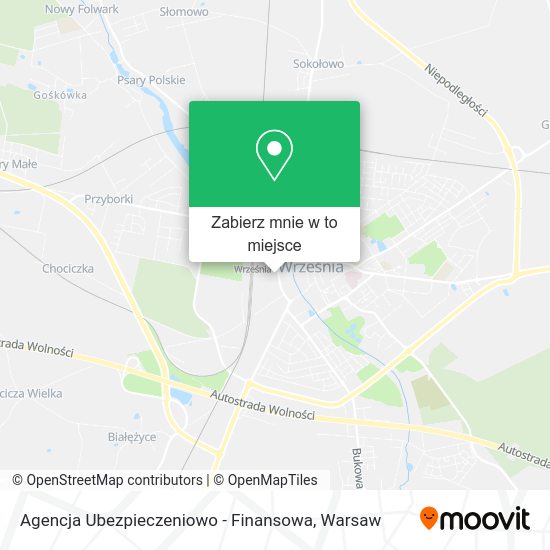 Mapa Agencja Ubezpieczeniowo - Finansowa