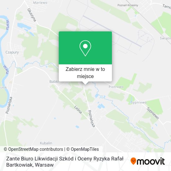 Mapa Zante Biuro Likwidacji Szkód i Oceny Ryzyka Rafał Bartkowiak