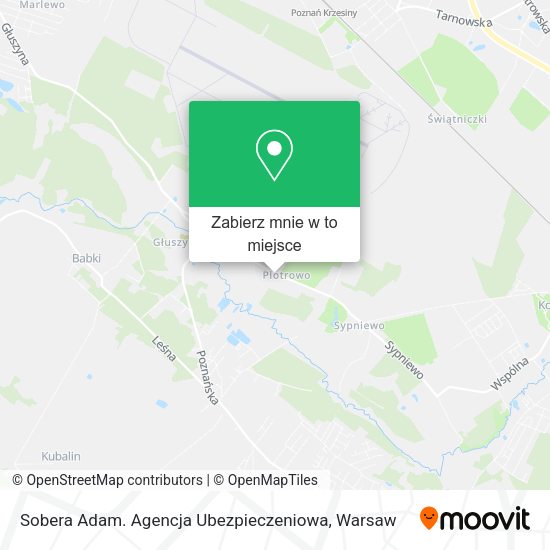 Mapa Sobera Adam. Agencja Ubezpieczeniowa