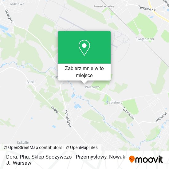 Mapa Dora. Phu. Sklep Spożywczo - Przemysłowy. Nowak J.