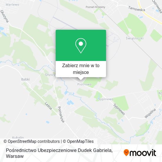 Mapa Pośrednictwo Ubezpieczeniowe Dudek Gabriela